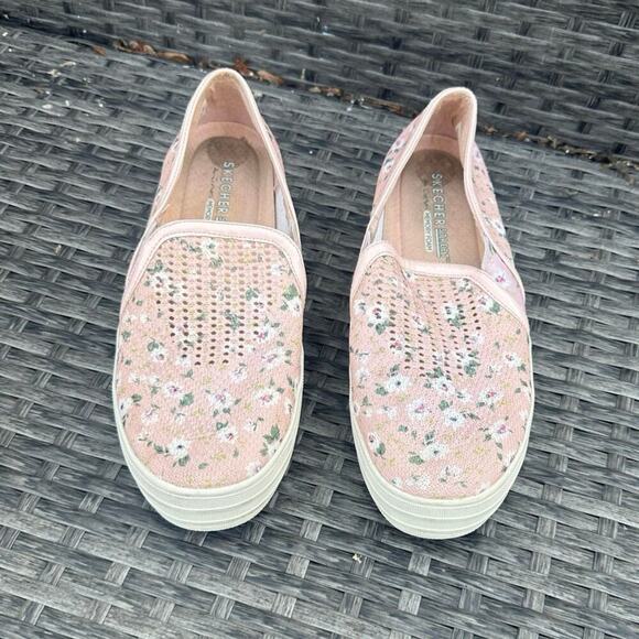 Skechers‎ Women's Peach/Floral Air-Cooled Memory Foam Shoes Size 7.5 - Picture 4 of 11